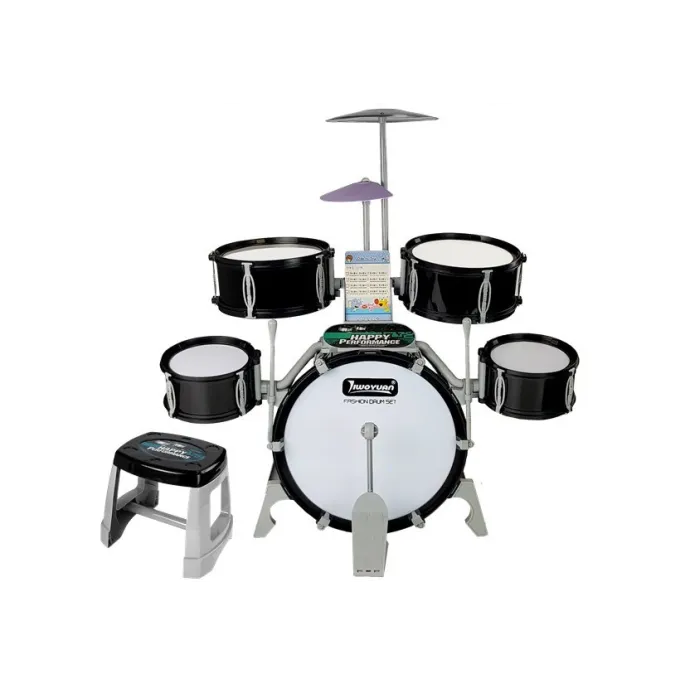 Kompletny muzyczny zestaw perkusyjny dla dzieci z krzesłem i pałeczkami