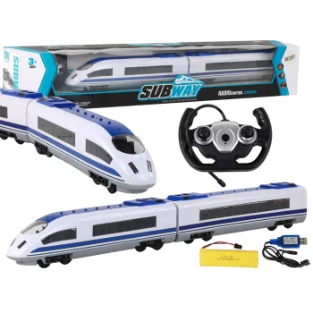 Zdalnie sterowany pociąg biały 65 cm z efektami świetlnymi podczas jazdy