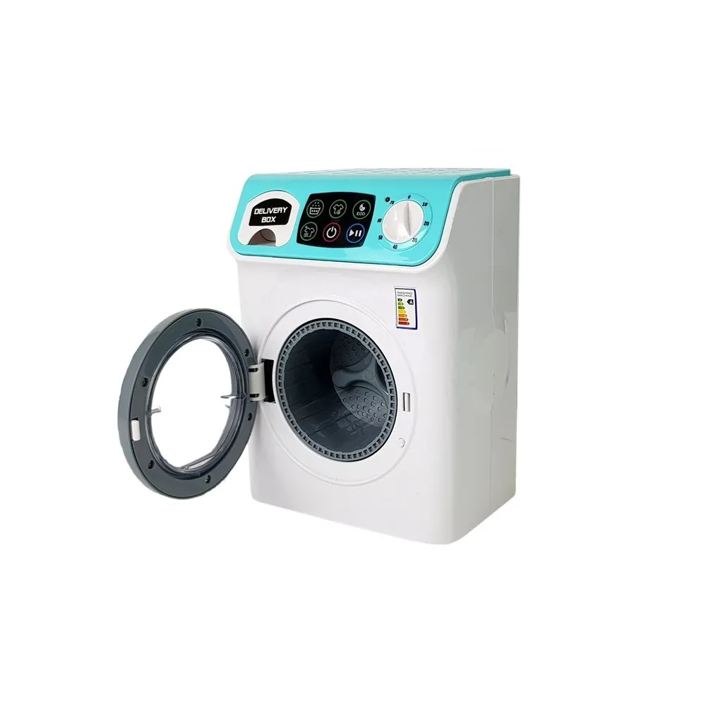 Zabawkowa pralka na baterie dla dzieci w kolorze biało-miętowym