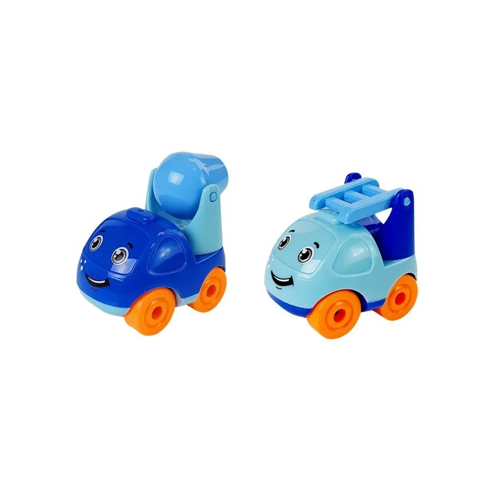 Edukacyjna stacja paliw z dwoma pojazdami i sygnalizacją świetlną