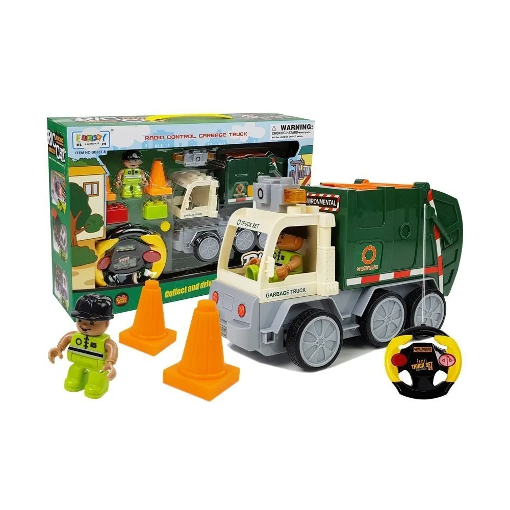 Zdalnie sterowana śmieciarka dla dzieci z realistycznymi detalami