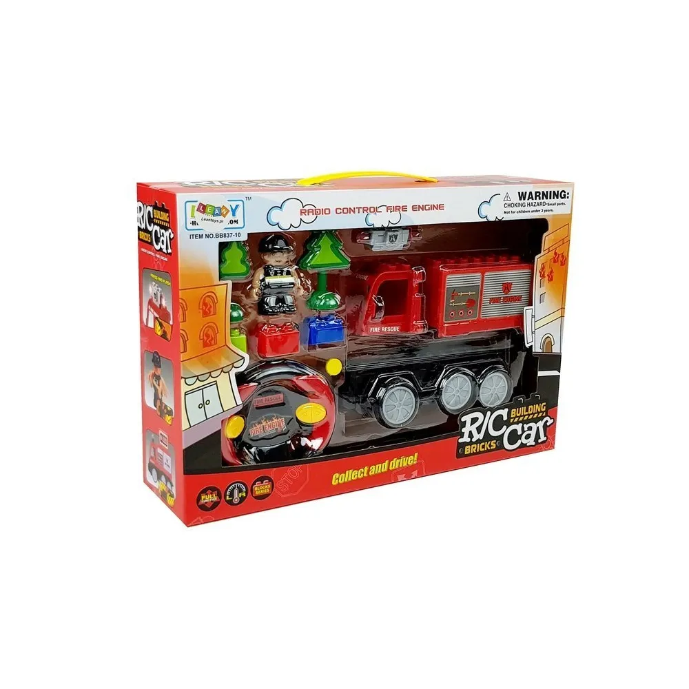 Sterowanie zdalnym kontrolerem w zabawkowym wozie strażackim