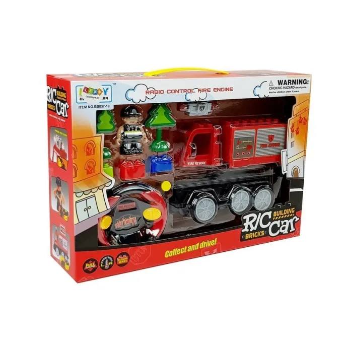 Sterowanie zdalnym kontrolerem w zabawkowym wozie strażackim