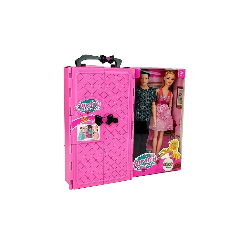 Zestaw kreatywny do zabawy – lalki, ubranka i szafa na akcesoria