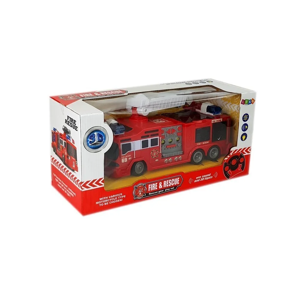 Zbliżenie na ergonomiczny pilot do sterowania wozem strażackim RC