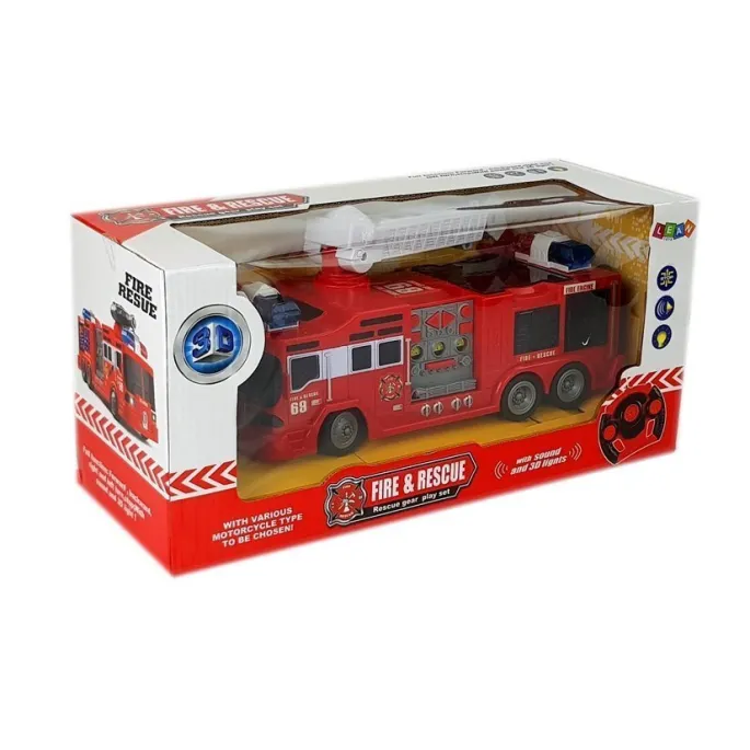 Zbliżenie na ergonomiczny pilot do sterowania wozem strażackim RC