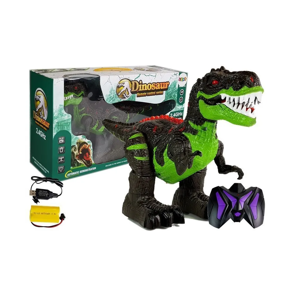 Zdalnie sterowany dinozaur Tyranozaur z efektem świetlnym LED podczas zabawy