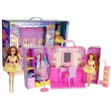 Garderoba z oświetleniem i lustrem do zabawy z lalką 26 cm