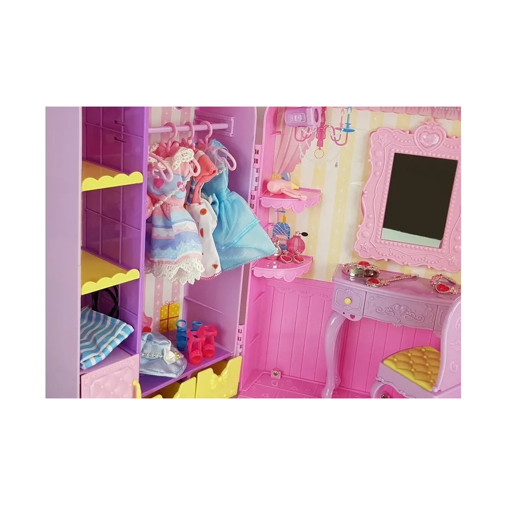 Zestaw prezentowy dla małej stylistki: garderoba i lalka