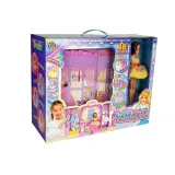 Lalka 26 cm z garderobą, światłem i bogatym zestawem ubranek