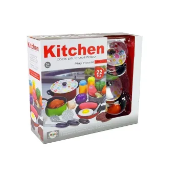 realistyczne dziecięce naczynia kuchenne w zestawie 22 elementów