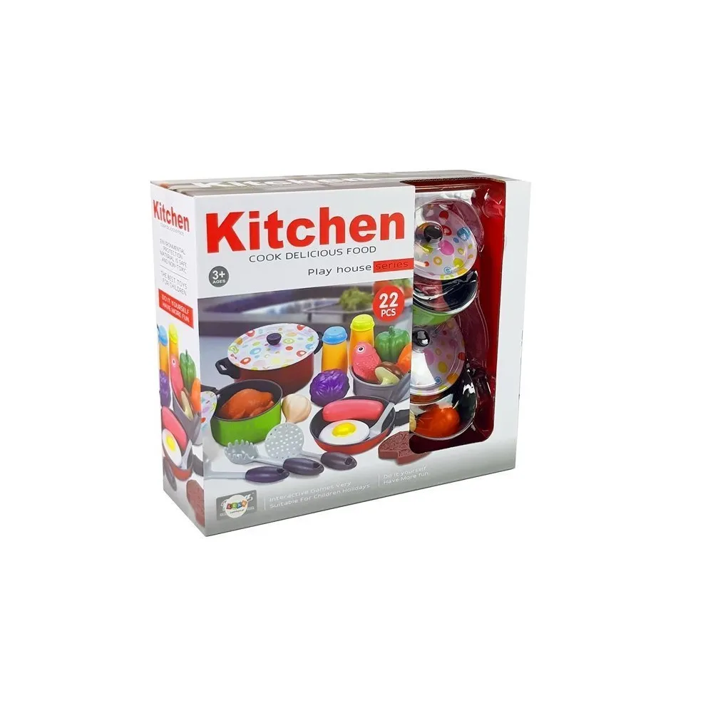 realistyczne dziecięce naczynia kuchenne w zestawie 22 elementów