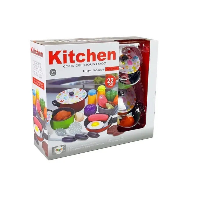 realistyczne dziecięce naczynia kuchenne w zestawie 22 elementów