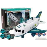 Biały samolot rozkładany CITY z efektami świetlnymi i dźwiękowymi