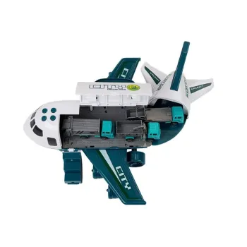 Samolot Rozkładany CITY z Autkami 1:64 Światła Dźwięki Biały