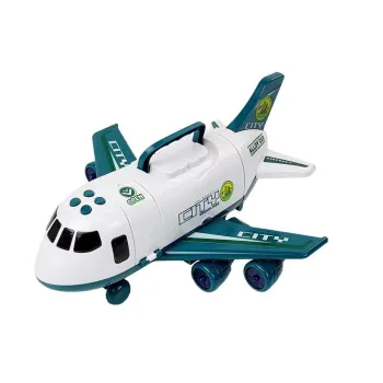 Zbliżenie na otwierany bok samolotu CITY z małymi ciężarówkami