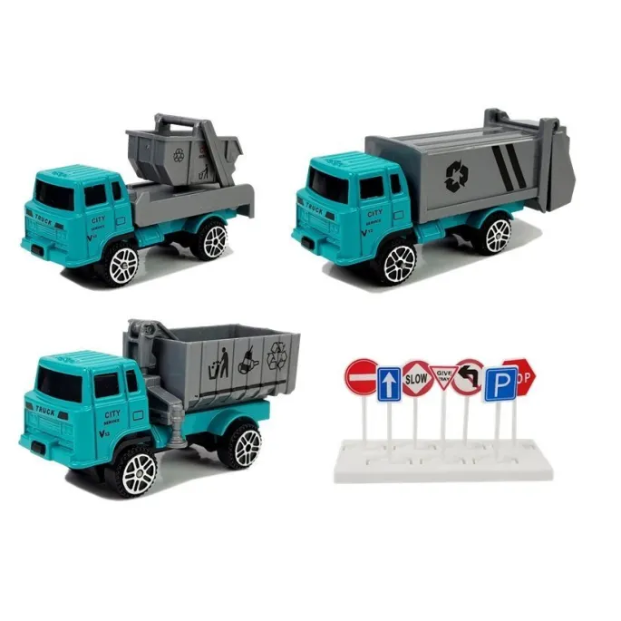 Zestaw edukacyjny samolot z autkami na odpady i dodatkami do zabawy