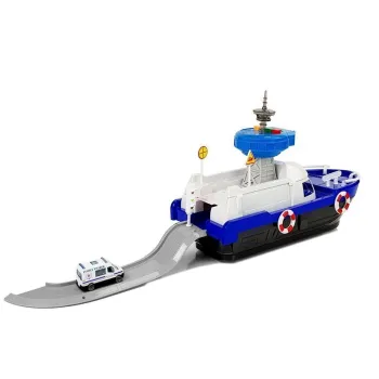 Interaktywna łódź policyjna dla dzieci z rampą załadunkową