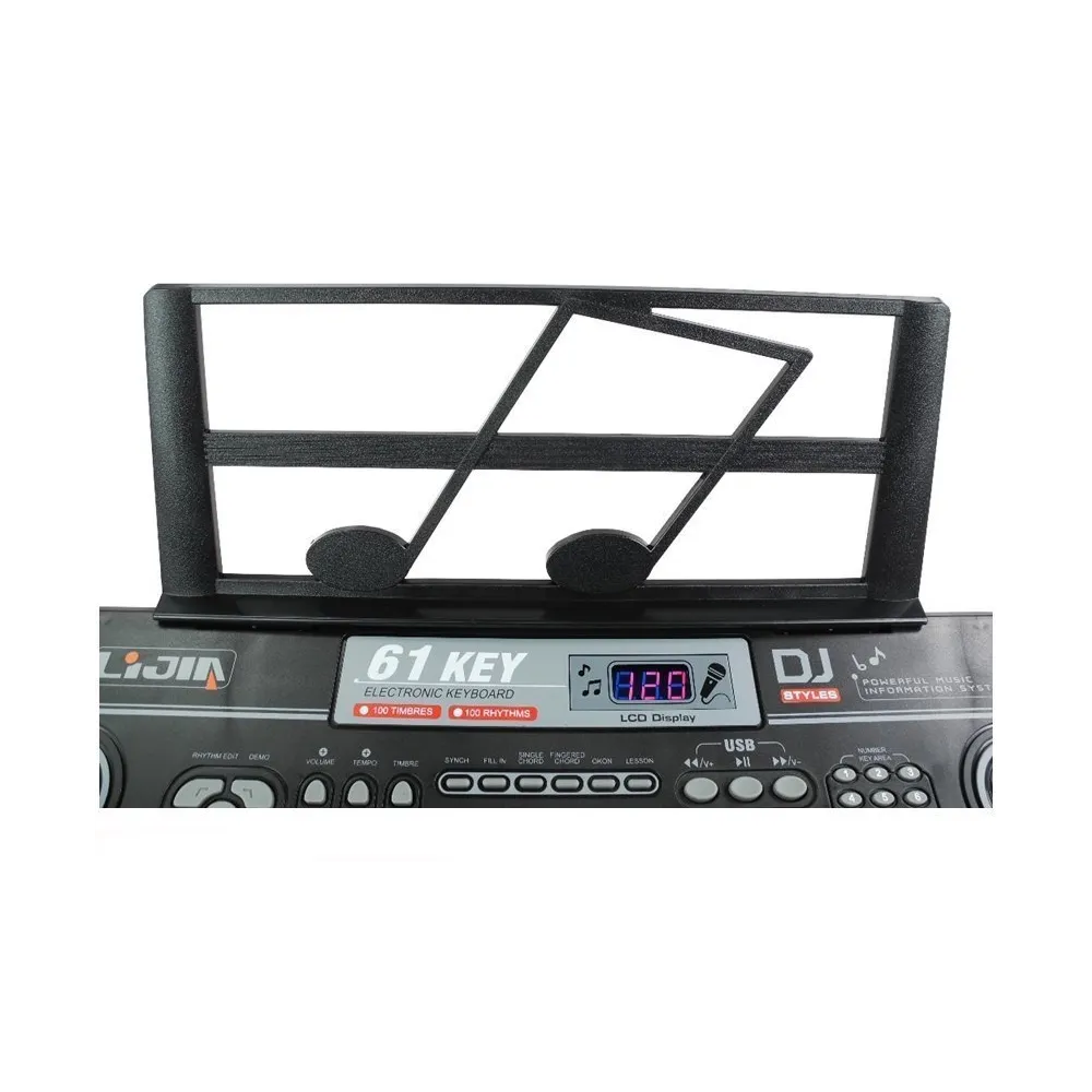 Czarny keyboard dla dzieci powyżej 8 lat z wyświetlaczem LED