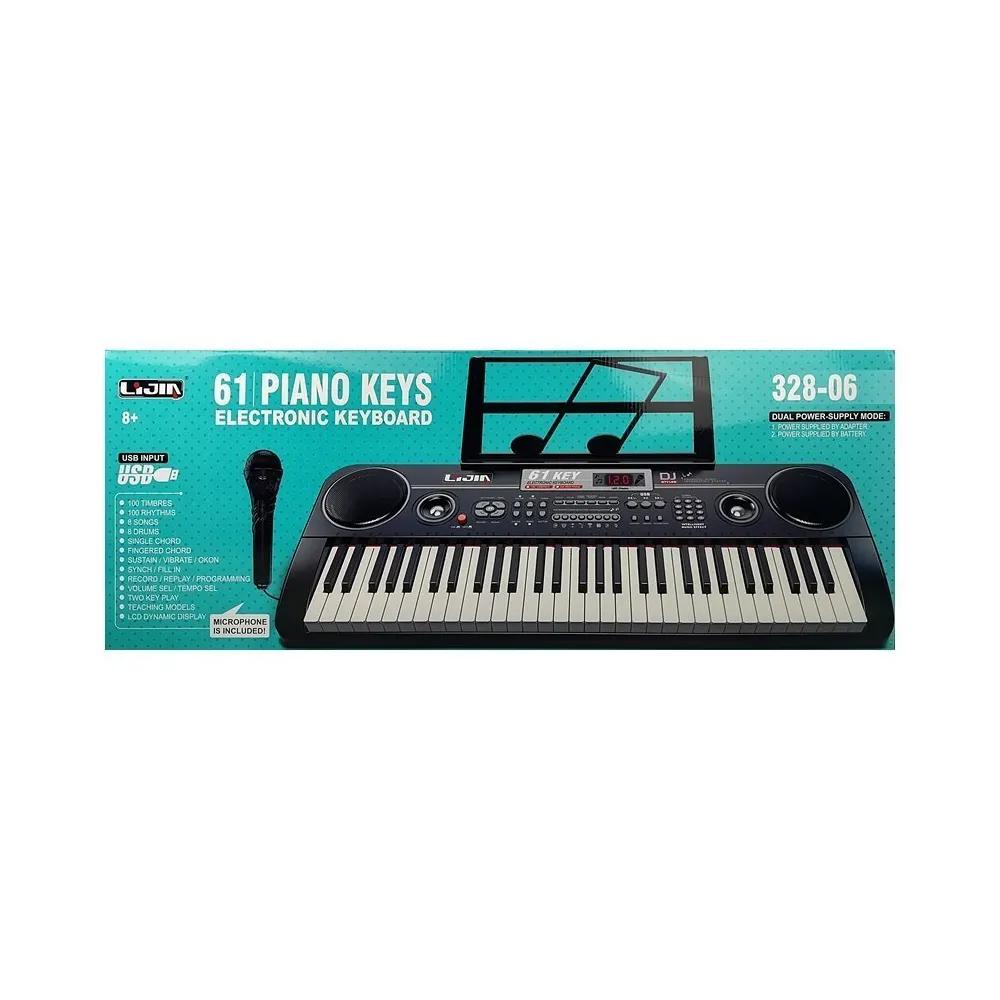 Detale panelu sterowania Keyboard Organy 328-06 z podświetlanym LED