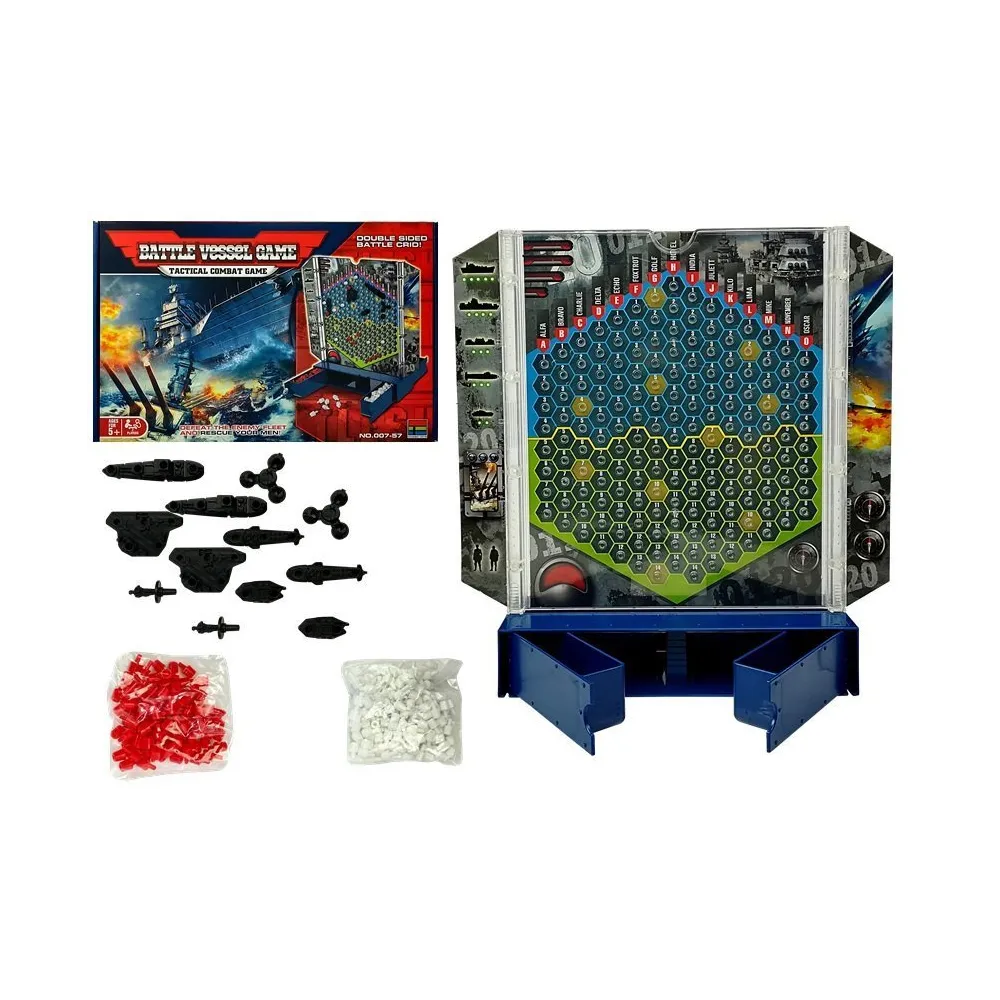 Zestaw gry w statki Bitwa Morska z planszą i pionkami