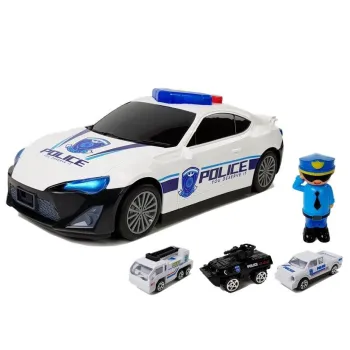 Interaktywny radiowóz policyjny ze schowkiem i realistycznymi efektami