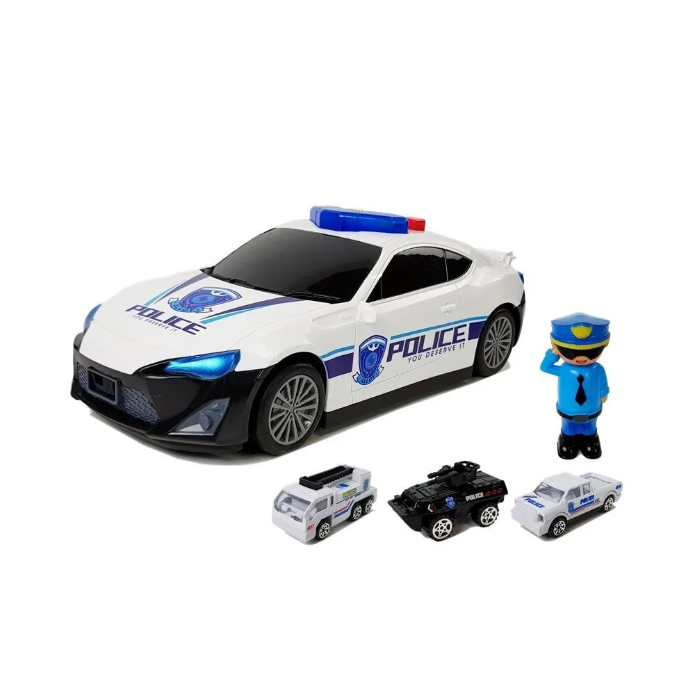 Interaktywny radiowóz policyjny ze schowkiem i realistycznymi efektami