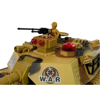 Realistyczny czołg RC z efektami dźwiękowymi i jasnymi światłami LED