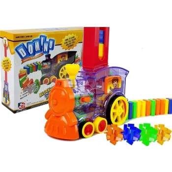 Lokomotywa LED układająca domino z klockami dla dzieci