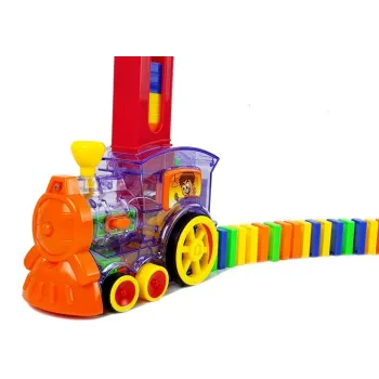 Lokomotywa LED Układa Domino Pociąg Klocki Układanka na Baterie