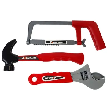 Zbliżenie na elementy zestawu narzędzi 29 części dla dzieci