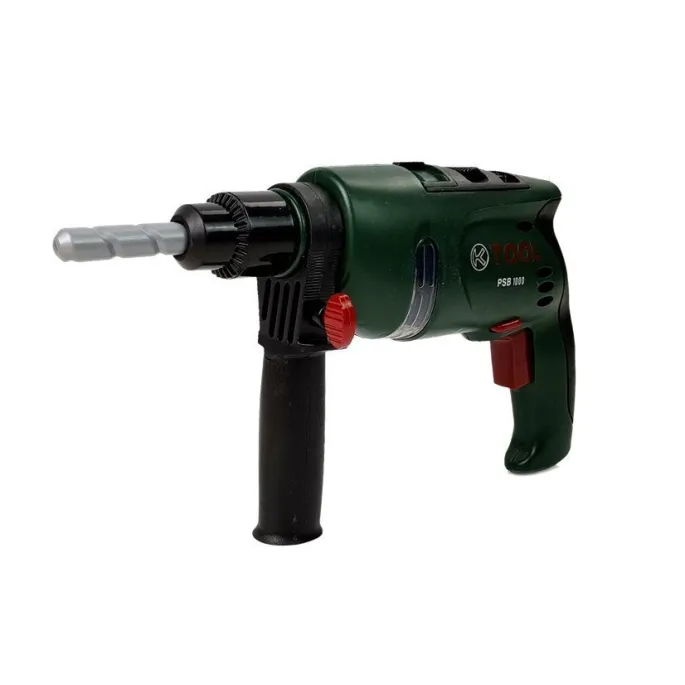 Przykładowa zabawa w majsterkowicza z kaskiem i okularami ochronnymi