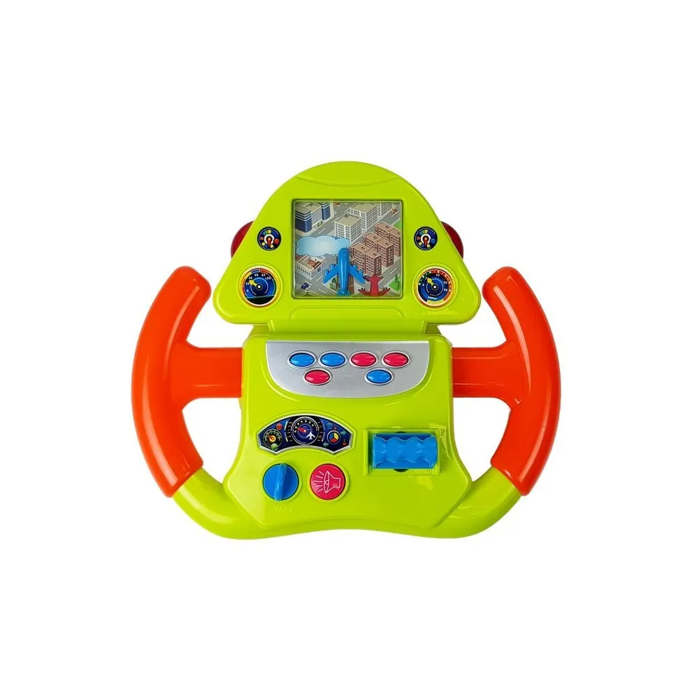 Kolorowa kierownica lotnicza z dźwignią sterowania do kreatywnej zabawy