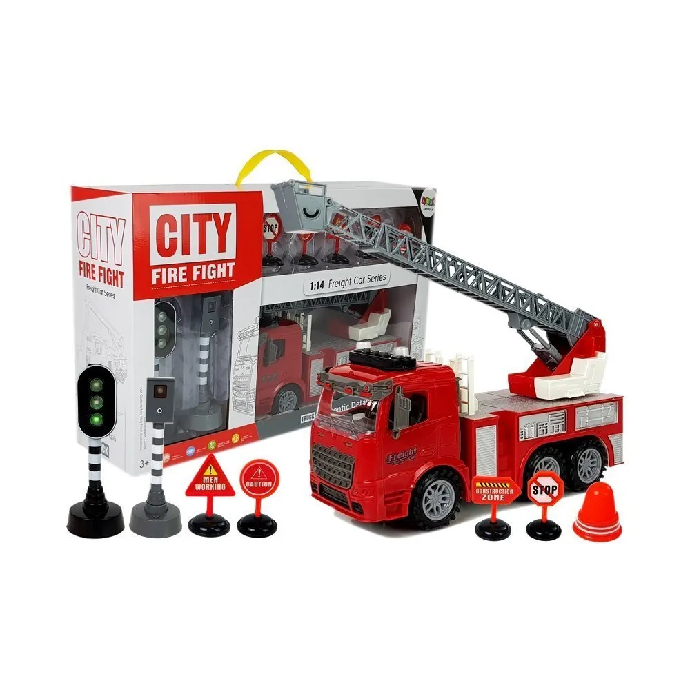 Wóz strażacki z sygnalizacją świetlną i dźwiękami na baterie AG13