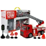 Wóz strażacki z sygnalizacją świetlną i dźwiękami na baterie AG13