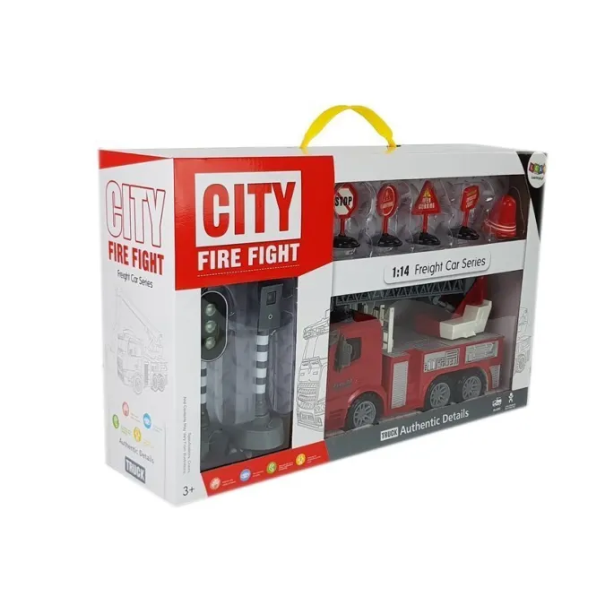 Straż Pożarna – pojazd z napędem frykcyjnym w komplecie z pachołkami