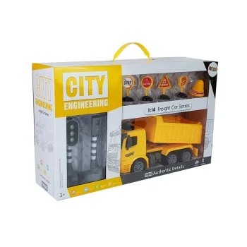 Fotoradar, sygnalizator i żółta wywrotka – kompletny zestaw budowlany dla dzieci