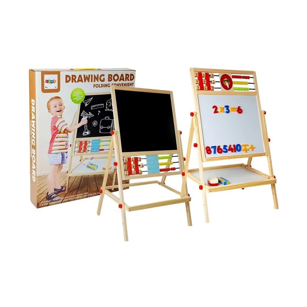 Tablica Drewniana Kredowa Liczydło Zegar Liczby na Magnes