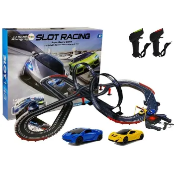 Ogromny tor wyścigowy z dwiema pętlami i dwoma autkami w skali 1:43