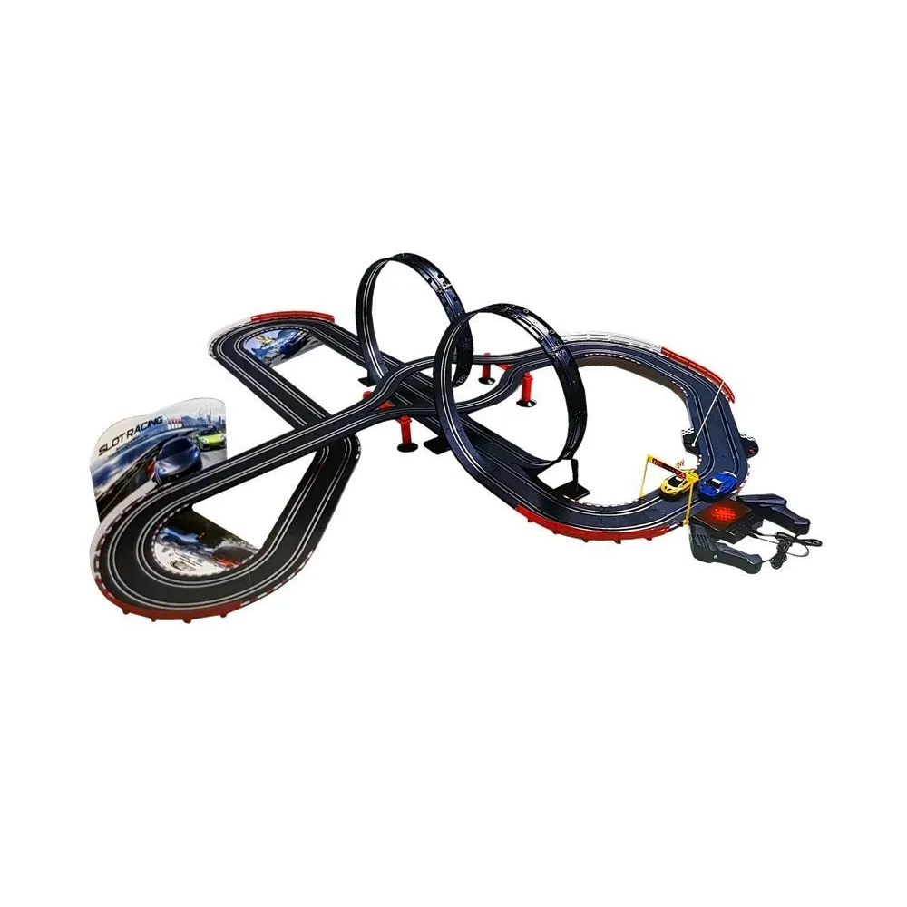 Zestaw tor wyścigowy 1020 cm z pilotami i świecącymi światłami autek