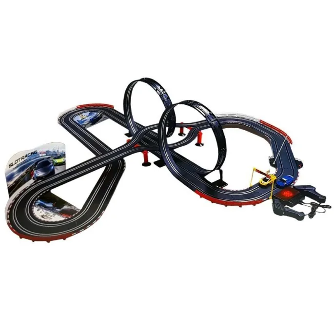 Zestaw tor wyścigowy 1020 cm z pilotami i świecącymi światłami autek