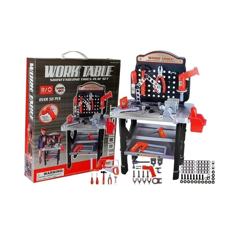 Zestaw narzędziowy dla dzieci z dużym warsztatem i wiertarką na baterie