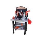 Kolorowy zestaw 55 elementów z warsztatem, piłami i młotkiem