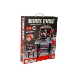 Estetyczny, granatowo-czerwony warsztat do zabawy i nauki manualnej