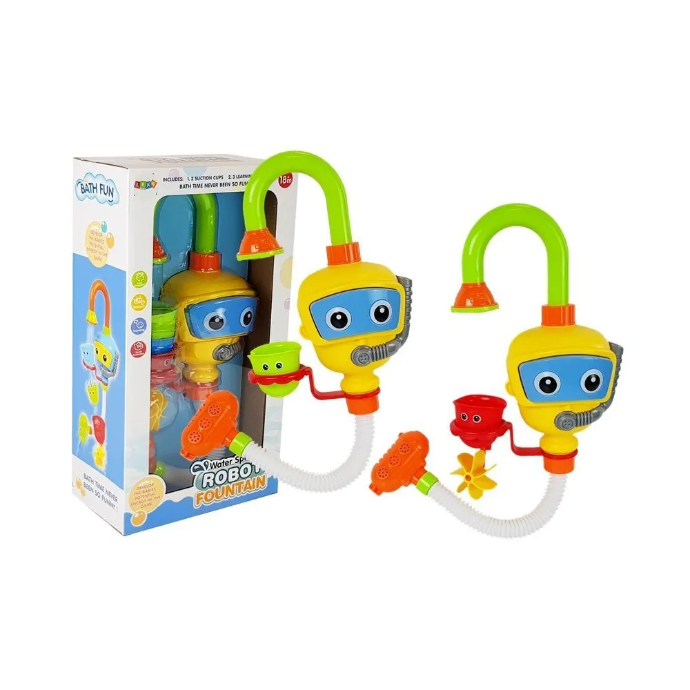 Kolorowy robot nurek do kąpieli z kubeczkami na wannie