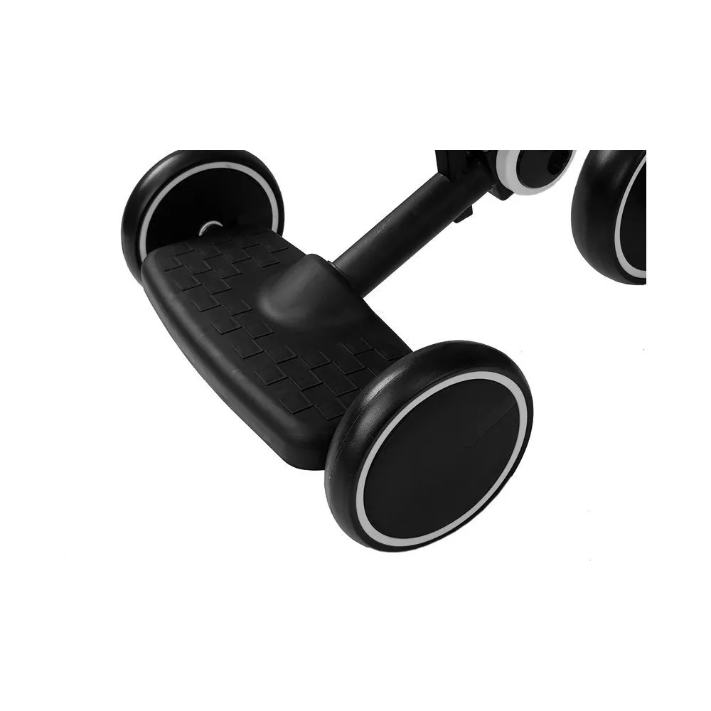 Rower biegowy 3-kołowy czarno-biały dla początkujących rowerzystów