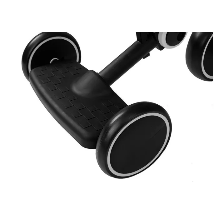 Rower biegowy 3-kołowy czarno-biały dla początkujących rowerzystów