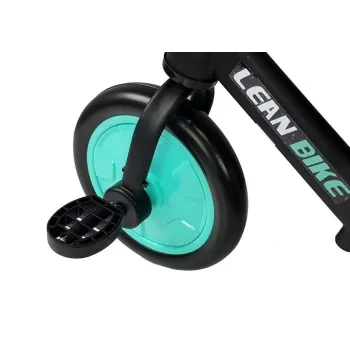 Bezpieczny i komfortowy rower biegowy 3w1 czarno-miętowy do nauki jazdy