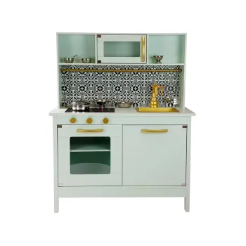 Dziecięca kuchnia z nowoczesnym designem oraz ruchomymi pokrętłami