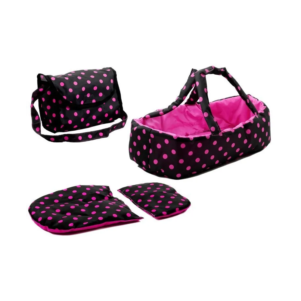 Stabilny wózek dla lalek Alice z funkcjonalnym daszkiem i pojemnym koszykiem